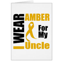 Appendix Cancer I Wear Amber Uncle Greeting Cards