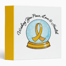 Appendix Cancer Merry Christmas  Ribbon Snowglobe Vinyl Binders