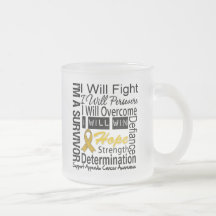 Appendix Cancer Persevere Fight Overcome Win Mugs