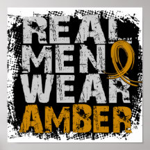 Appendix Cancer Real Men Wear Amber Poster