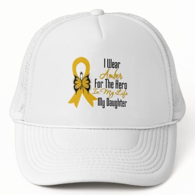 Appendix Cancer Ribbon Hero My Daughter Hats by cancerapparel