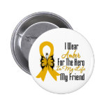 Appendix Cancer Ribbon Hero My Friend Button