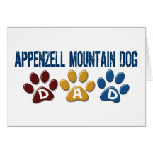 APPENZELL MOUNTAIN DOG DAD Paw Print Greeting Card