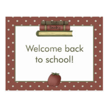 Apple and Book Welcome Back to School Postcard