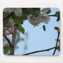 Apple Blossom with Bee Mousepad