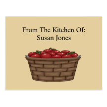 Apple Bushel Basket Recipe  Card Postcard