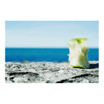 Apple core in the dirt posters