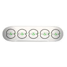 Apple Design in Green, Black and White. Skateboard