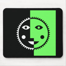 Apple Green Abstract Sun Mouse Pads
