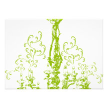 Apple Green Antique Chandelier Wedding Response Personalized Announcement