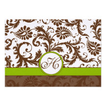 Apple Green Brown Response Card Announcement