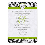 Apple Green Damask Swirls Wedding Invitation