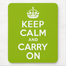 Apple Green Keep Calm and Carry On Mousepad
