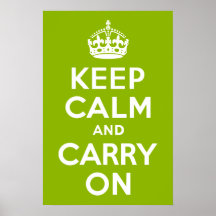 Apple Green Keep Calm and Carry On Poster