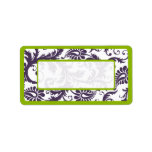 Apple Green & Lapis Purple Damask Dots