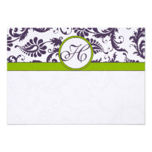 Apple Green Lapis Purple Response Card Custom Invite