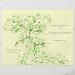 Apple Green Love Bird Swirls Program Flyer