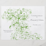 Apple Green Love Bird Swirls Program Full Colour Flyer