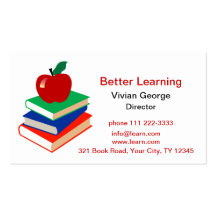 Apple, livres, éducation carte de visite