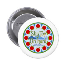 Apple Mandala - Blue Pinback Button