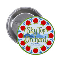 Apple Mandala - Blue Pinback Button