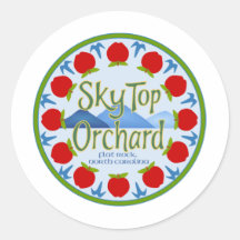 Apple Mandala - Blue Round Stickers
