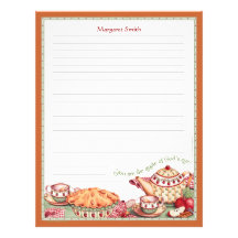 Apple of God's Eye Customizable Recipe Stationery Letterhead Template