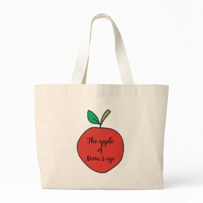 Apple of Mom's Eye Tote Bags by MotherandFatherGifts