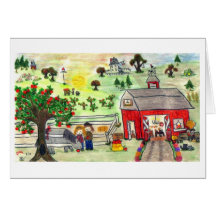 "Apple Picking" (B) Greeting Card