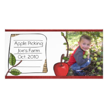 apple picking photocard personalized photo card