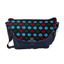 "Apple Slice" messenger bag - purple/aqua