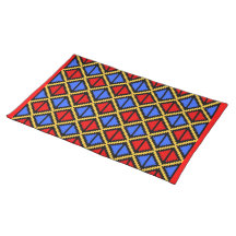 "Apple Slice" placemat - red/blue
