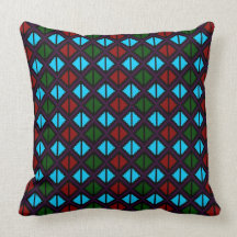 "Apple Slice" throw pillow - purple/aqua #2