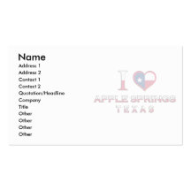 Apple Springs, Texas Business Card Template
