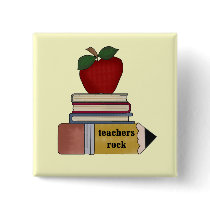 Apple Teachers Rock Tshirts and Gifts Pinback Button
