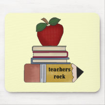 Apple Teachers Rock Tshirts and Gifts Mouse Pad