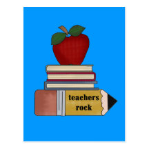 Apple Teachers Rock Tshirts and Gifts Postcards