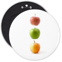 Apple Time Pinback Buttons