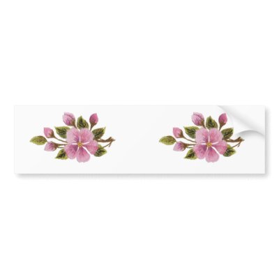 Apple tree blossom bumper sticker by Embroidery_of_Muhu