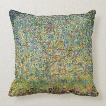 Apple Tree by Gustav Klimt, Vintage Victorian Art Pillow