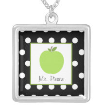 Apple vert/noir avec le pois blanc bijouterie fantaisie