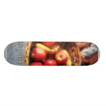 Apples and Bananas in Basket Custom Skateboard