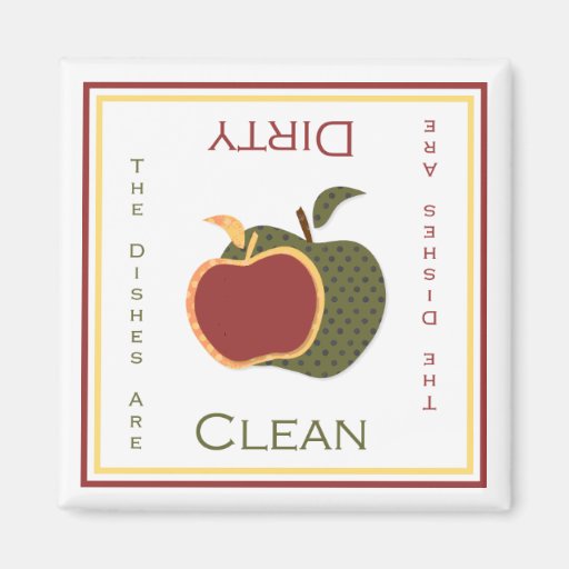 Apples Clean or Dirty Dishwasher Magnet