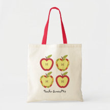 Apples Customizable Text Canvas Bag