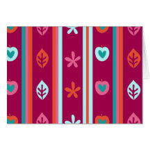 Apples Hearts and Leaves Greeting Card