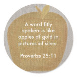 Apples of gold in pictures of silver, stickers
