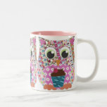 Appliqué Patch Pink Owl Mug