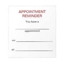 Appointment Reminder Notepad
