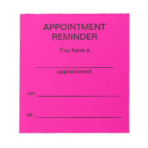 Appointment Reminder Notepad - Bright Pink