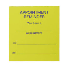Appointment Reminder Notepad -Bright Yellow